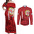 Personalised Sardinia Italy Couples Matching Off Shoulder Maxi Dress and Long Sleeve Button Shirt Sardegna Nuraghe With Falcon