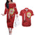 Personalised Sardinia Italy Couples Matching Off The Shoulder Long Sleeve Dress and Hawaiian Shirt Sardegna Nuraghe With Falcon
