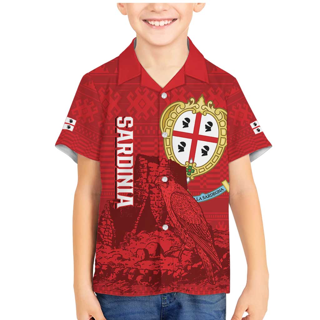 Personalised Sardinia Italy Family Matching Mermaid Dress and Hawaiian Shirt Sardegna Nuraghe With Falcon