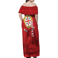 Personalised Sardinia Italy Family Matching Off Shoulder Maxi Dress and Hawaiian Shirt Sardegna Nuraghe With Falcon