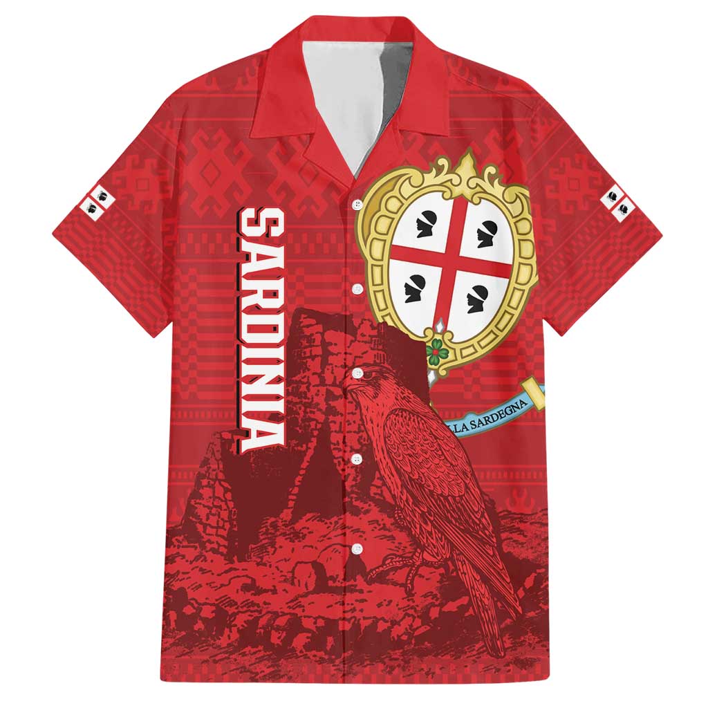 Personalised Sardinia Italy Family Matching Short Sleeve Bodycon Dress and Hawaiian Shirt Sardegna Nuraghe With Falcon