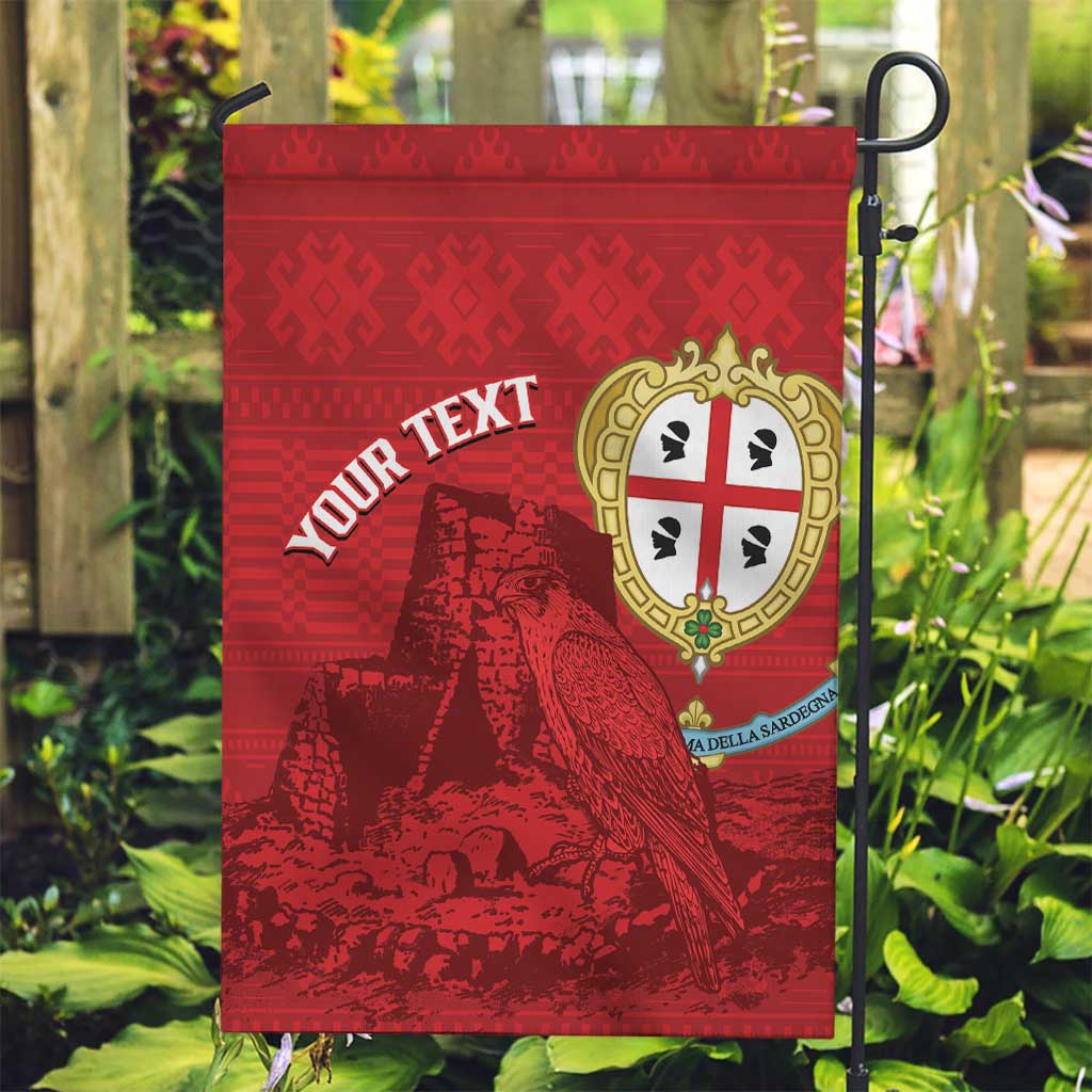 Personalised Sardinia Italy Garden Flag Sardegna Nuraghe With Falcon
