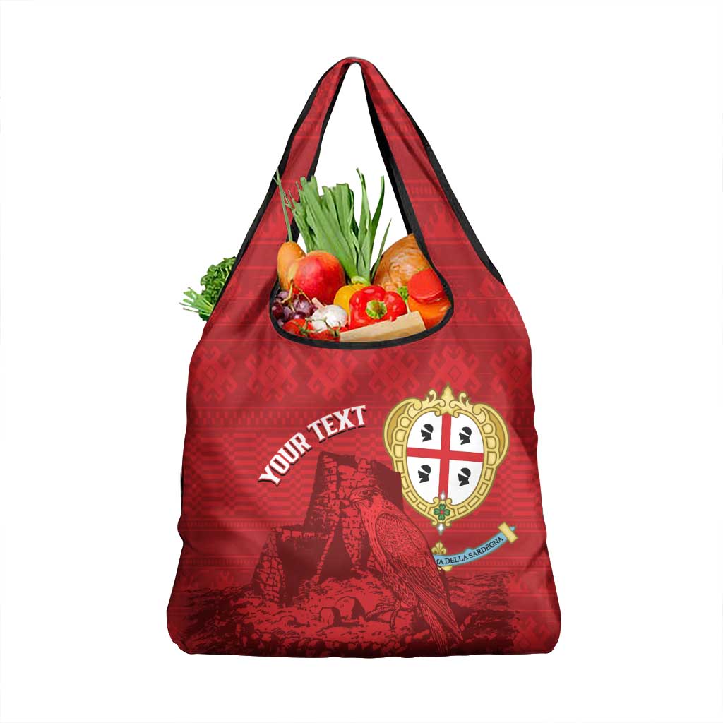 Personalised Sardinia Italy Grocery Bag Sardegna Nuraghe With Falcon