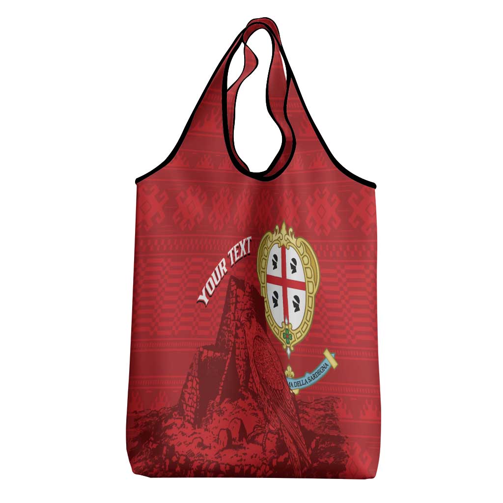 Personalised Sardinia Italy Grocery Bag Sardegna Nuraghe With Falcon