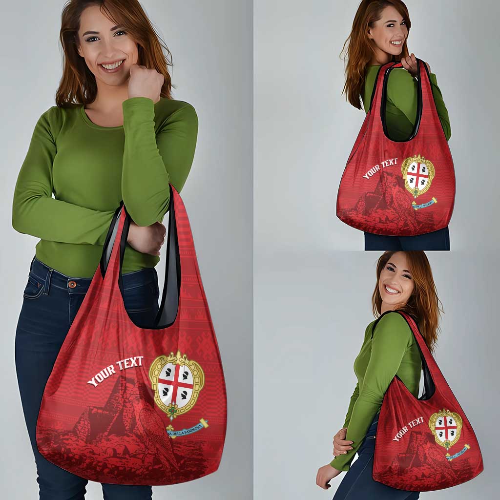 Personalised Sardinia Italy Grocery Bag Sardegna Nuraghe With Falcon