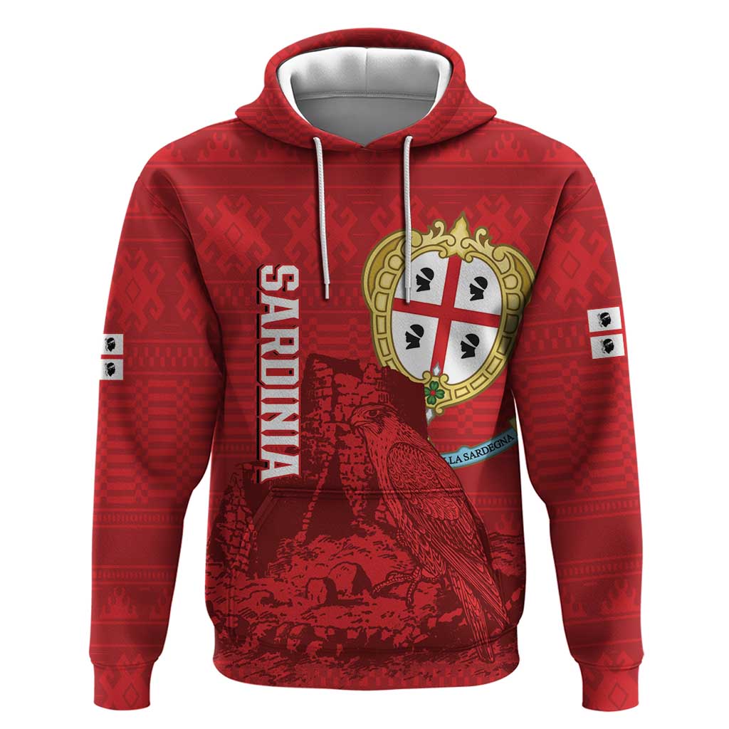 Personalised Sardinia Italy Hoodie Sardegna Nuraghe With Falcon