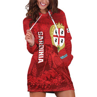 Personalised Sardinia Italy Hoodie Dress Sardegna Nuraghe With Falcon