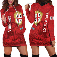 Personalised Sardinia Italy Hoodie Dress Sardegna Nuraghe With Falcon