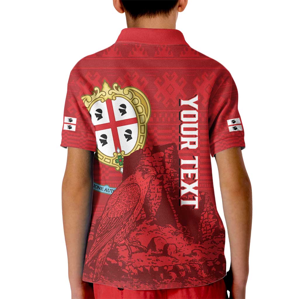 Personalised Sardinia Italy Kid Polo Shirt Sardegna Nuraghe With Falcon