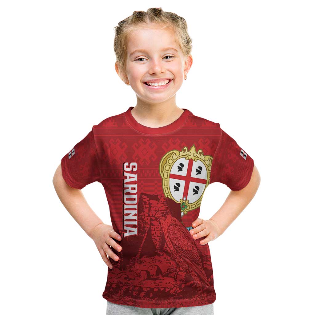 Personalised Sardinia Italy Kid T Shirt Sardegna Nuraghe With Falcon