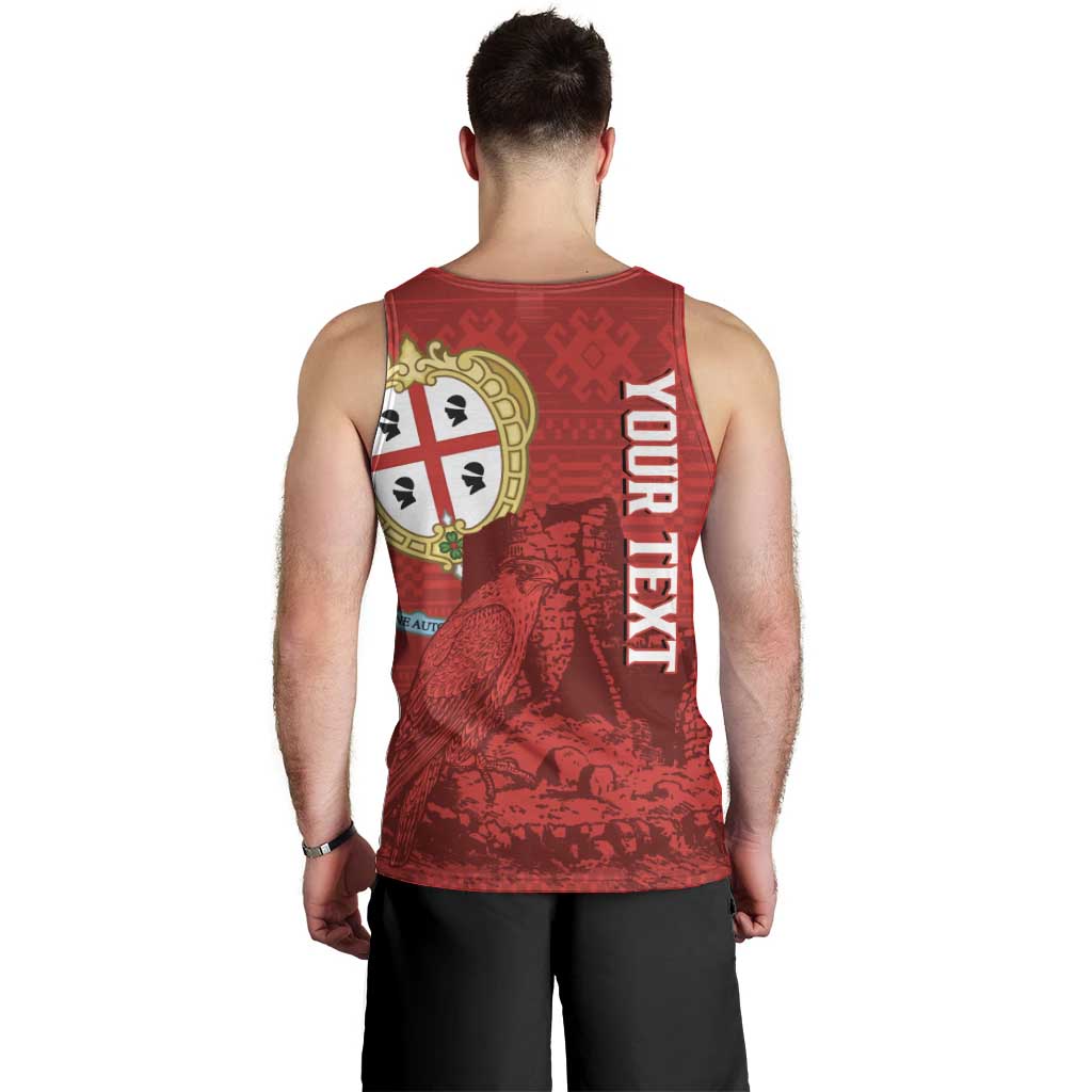 Personalised Sardinia Italy Men Tank Top Sardegna Nuraghe With Falcon