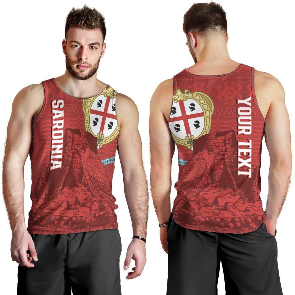 Personalised Sardinia Italy Men Tank Top Sardegna Nuraghe With Falcon