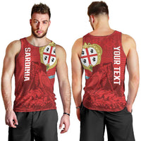 Personalised Sardinia Italy Men Tank Top Sardegna Nuraghe With Falcon