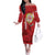 Personalised Sardinia Italy Off The Shoulder Long Sleeve Dress Sardegna Nuraghe With Falcon