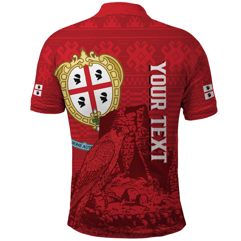 Personalised Sardinia Italy Polo Shirt Sardegna Nuraghe With Falcon