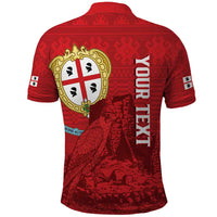 Personalised Sardinia Italy Polo Shirt Sardegna Nuraghe With Falcon