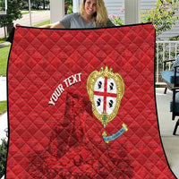 Personalised Sardinia Italy Quilt Sardegna Nuraghe With Falcon