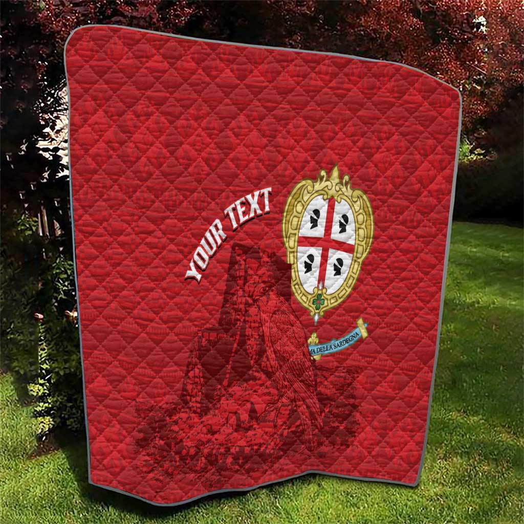 Personalised Sardinia Italy Quilt Sardegna Nuraghe With Falcon