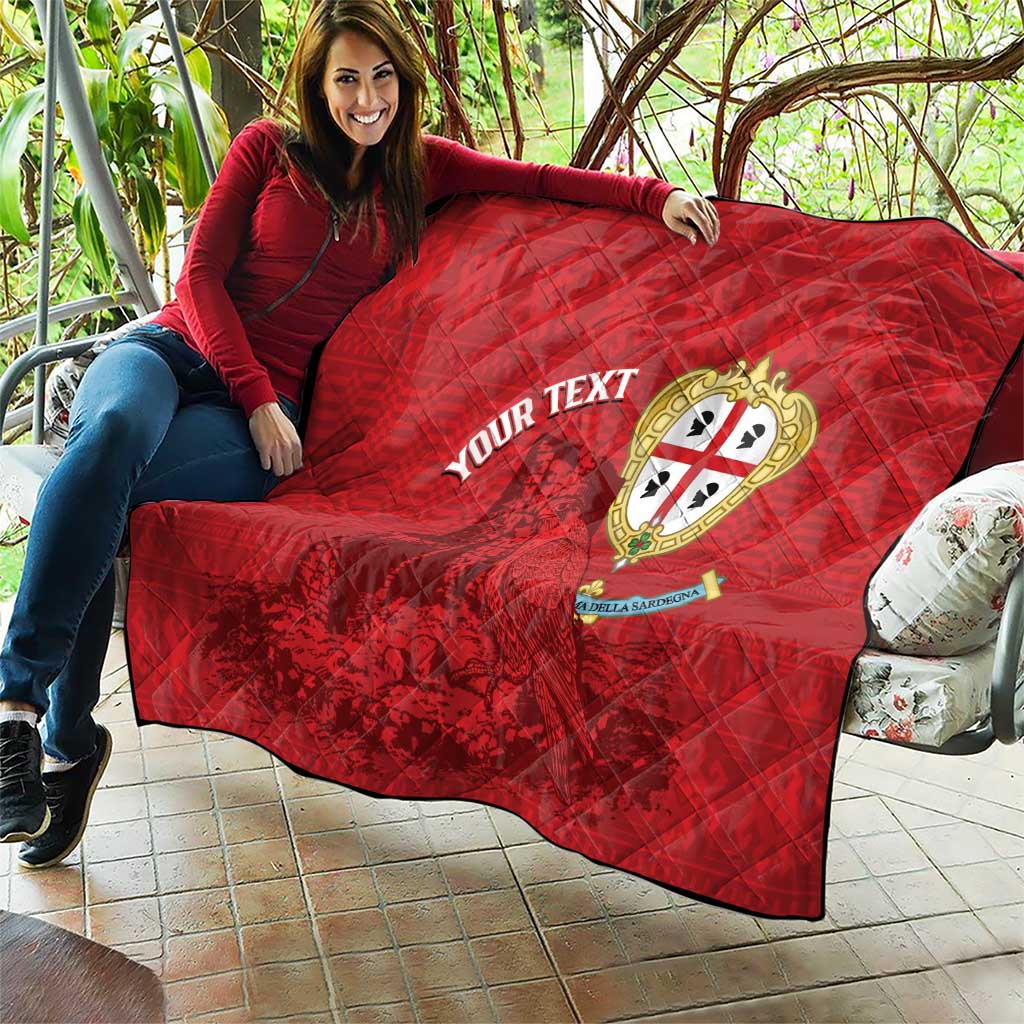 Personalised Sardinia Italy Quilt Sardegna Nuraghe With Falcon