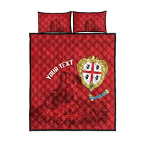 Personalised Sardinia Italy Quilt Bed Set Sardegna Nuraghe With Falcon
