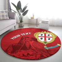 Personalised Sardinia Italy Round Carpet Sardegna Nuraghe With Falcon