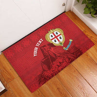 Personalised Sardinia Italy Rubber Doormat Sardegna Nuraghe With Falcon