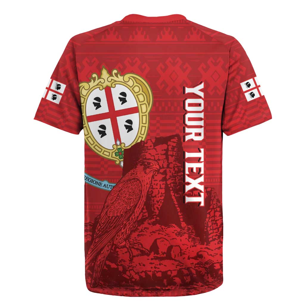 Personalised Sardinia Italy Rugby Jersey Sardegna Nuraghe With Falcon