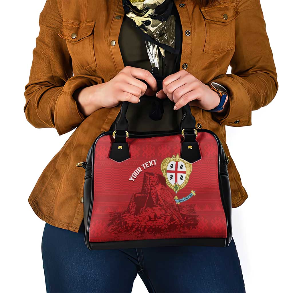 Personalised Sardinia Italy Shoulder Handbag Sardegna Nuraghe With Falcon
