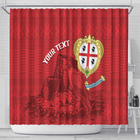 Personalised Sardinia Italy Shower Curtain Sardegna Nuraghe With Falcon