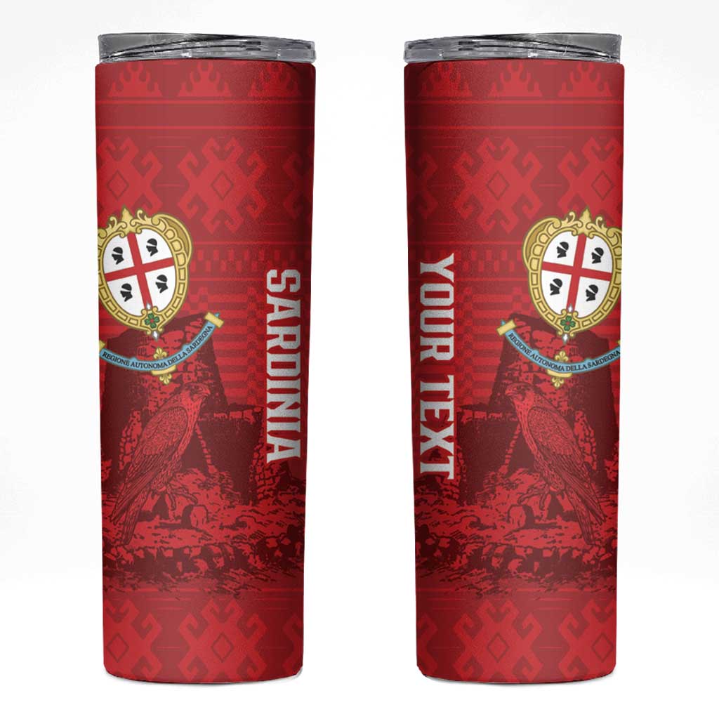 Personalised Sardinia Italy Skinny Tumbler Sardegna Nuraghe With Falcon