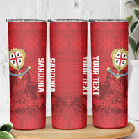Personalised Sardinia Italy Skinny Tumbler Sardegna Nuraghe With Falcon