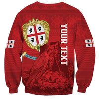 Personalised Sardinia Italy Sweatshirt Sardegna Nuraghe With Falcon