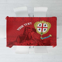 Personalised Sardinia Italy Tablecloth Sardegna Nuraghe With Falcon
