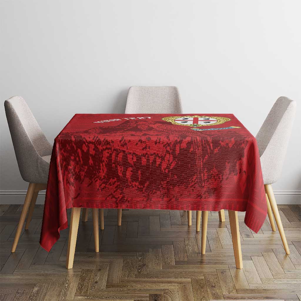 Personalised Sardinia Italy Tablecloth Sardegna Nuraghe With Falcon