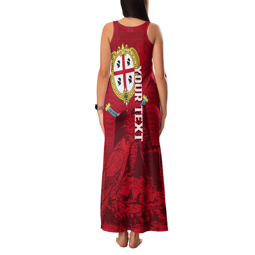 Personalised Sardinia Italy Tank Maxi Dress Sardegna Nuraghe With Falcon