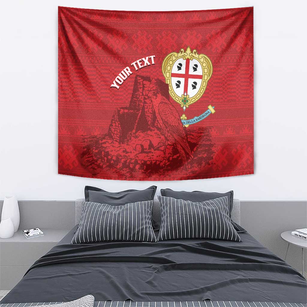 Personalised Sardinia Italy Tapestry Sardegna Nuraghe With Falcon
