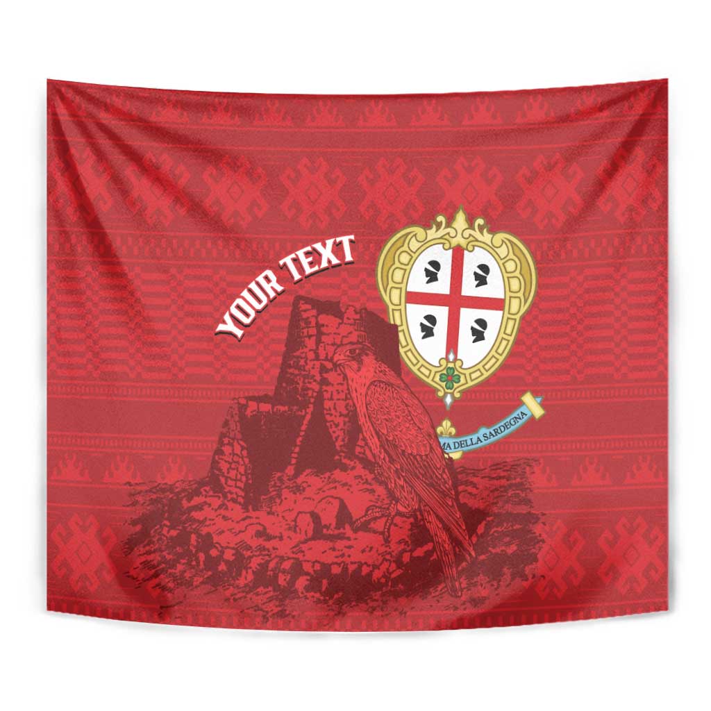 Personalised Sardinia Italy Tapestry Sardegna Nuraghe With Falcon