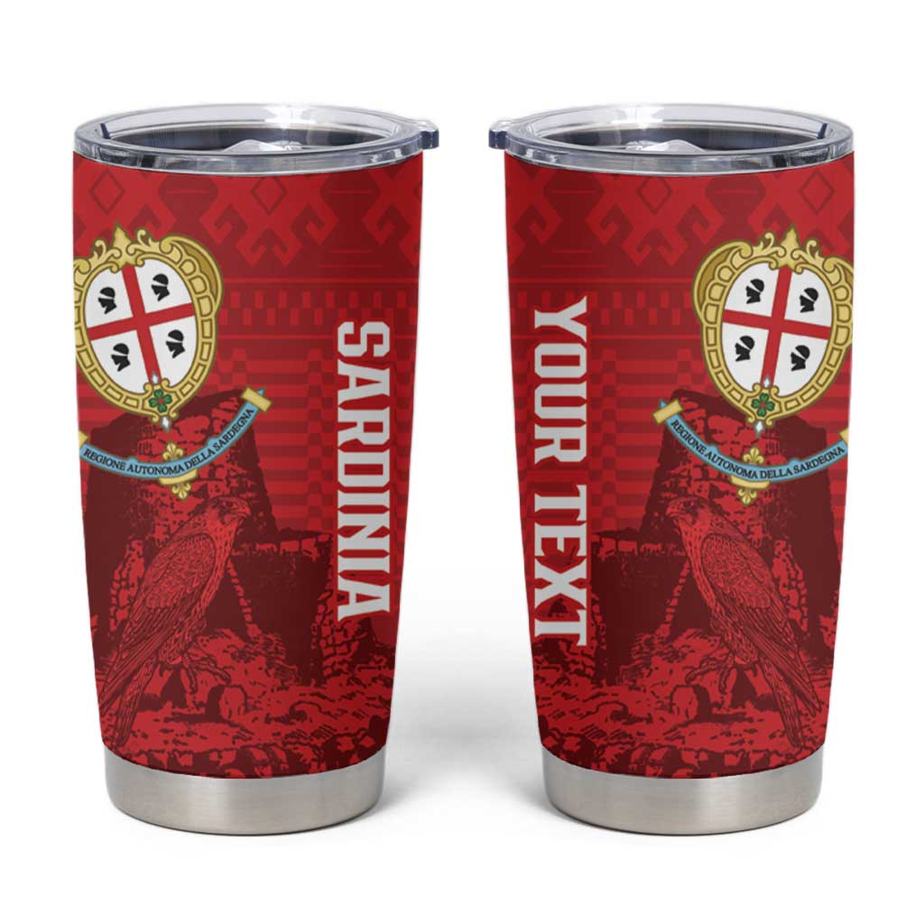 Personalised Sardinia Italy Tumbler Cup Sardegna Nuraghe With Falcon