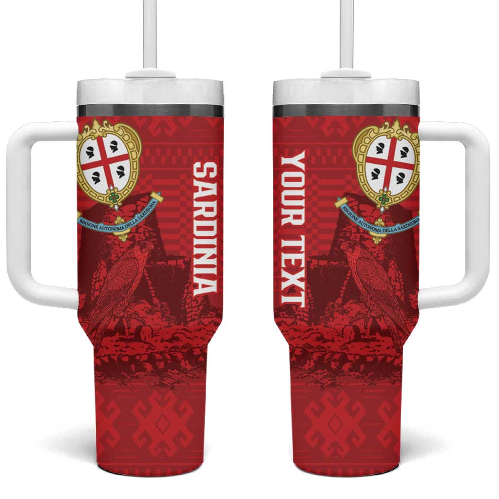 Personalised Sardinia Italy Tumbler With Handle Sardegna Nuraghe With Falcon
