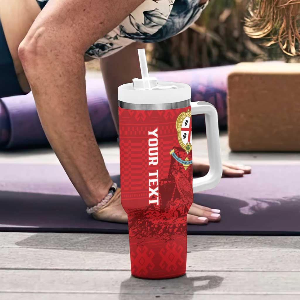 Personalised Sardinia Italy Tumbler With Handle Sardegna Nuraghe With Falcon