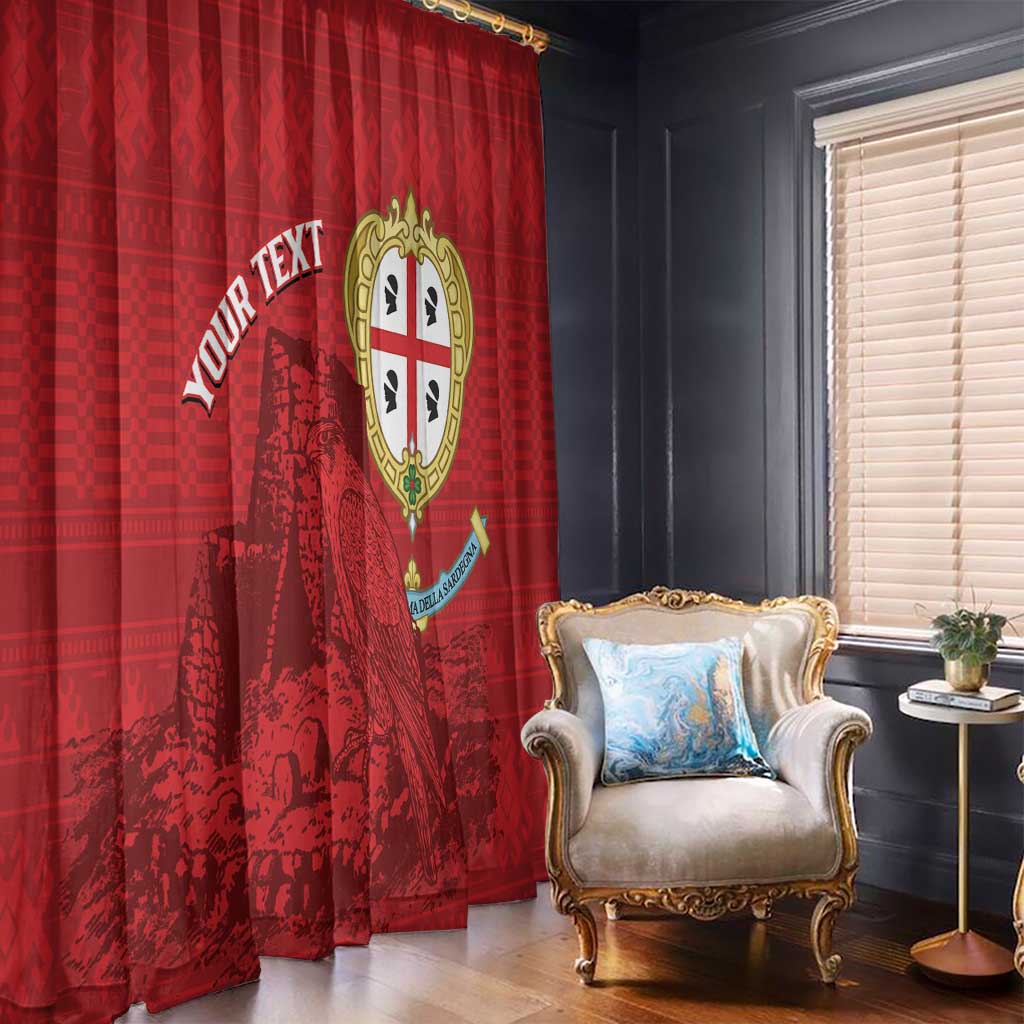 Personalised Sardinia Italy Window Curtain Sardegna Nuraghe With Falcon