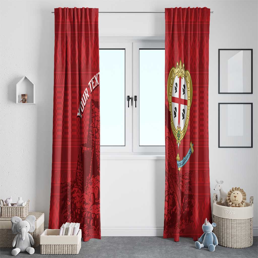 Personalised Sardinia Italy Window Curtain Sardegna Nuraghe With Falcon