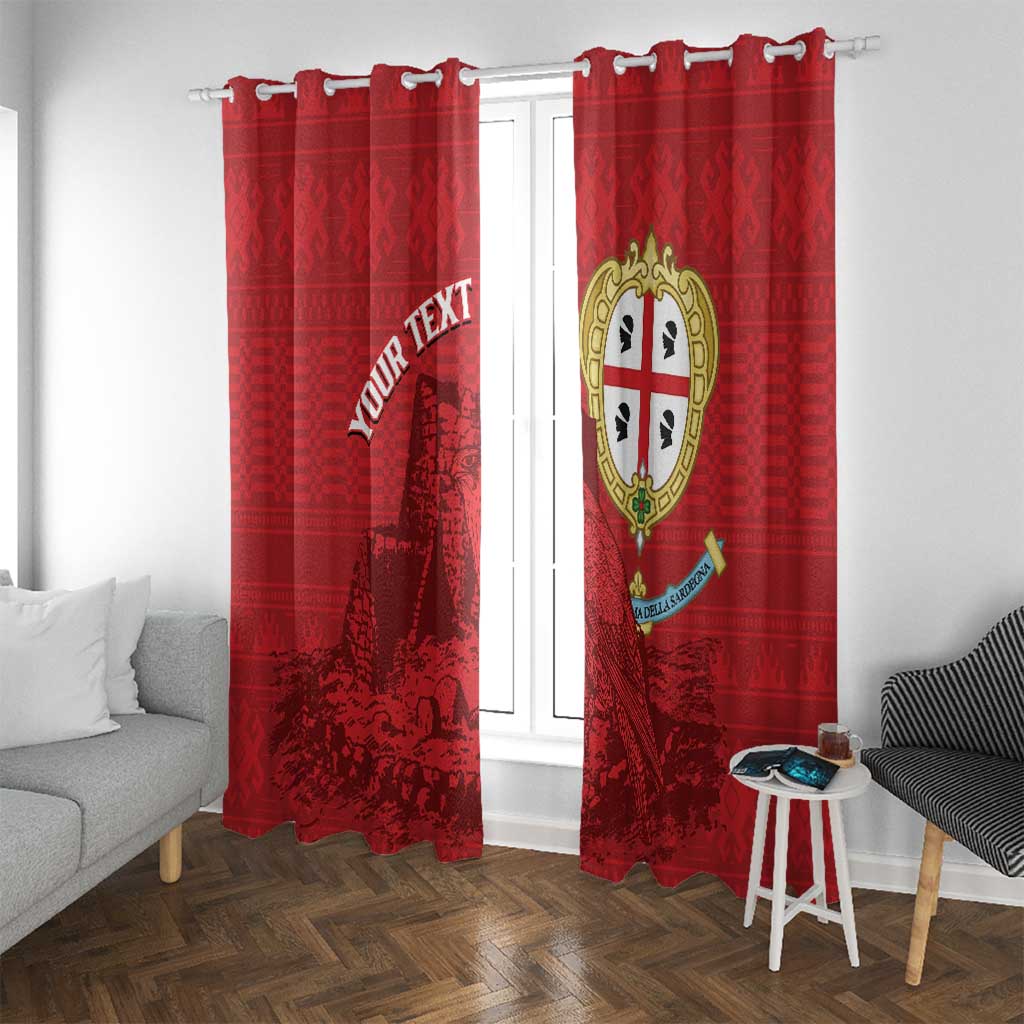 Personalised Sardinia Italy Window Curtain Sardegna Nuraghe With Falcon