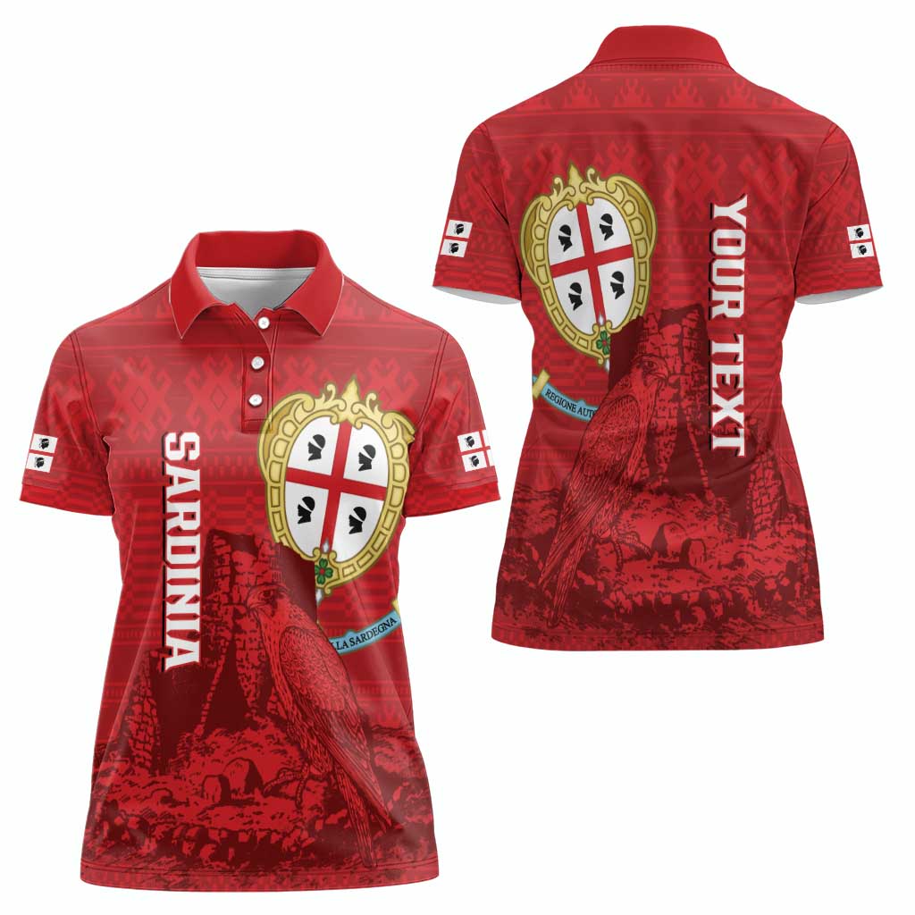 Personalised Sardinia Italy Women Polo Shirt Sardegna Nuraghe With Falcon