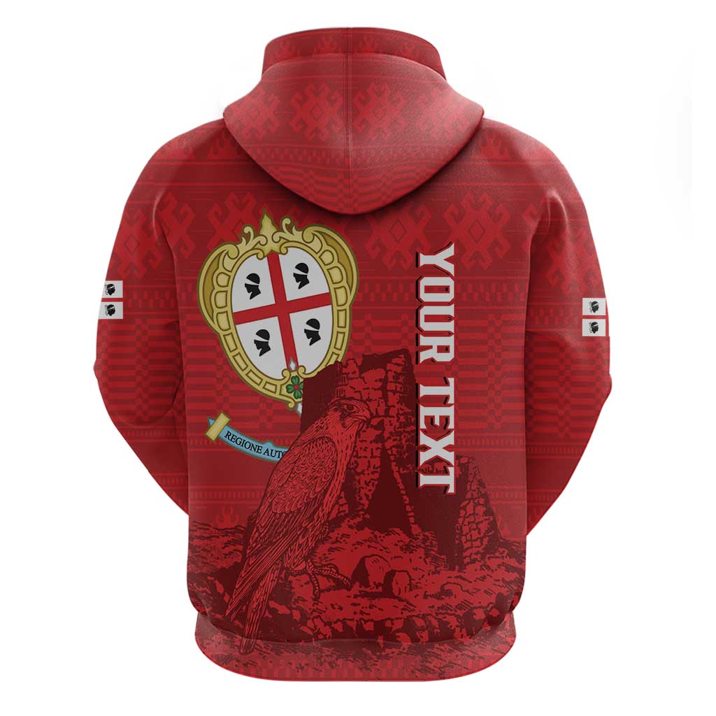 Personalised Sardinia Italy Zip Hoodie Sardegna Nuraghe With Falcon