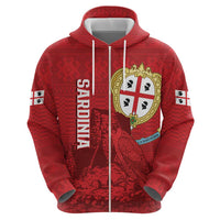Personalised Sardinia Italy Zip Hoodie Sardegna Nuraghe With Falcon