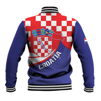 Croatia National Day Baseball Jacket Hrvatska Checkerboard With Slavic Pattern