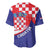 Croatia National Day Baseball Jersey Hrvatska Checkerboard With Slavic Pattern