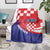 Croatia National Day Blanket Hrvatska Checkerboard With Slavic Pattern