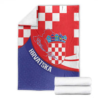 Croatia National Day Blanket Hrvatska Checkerboard With Slavic Pattern